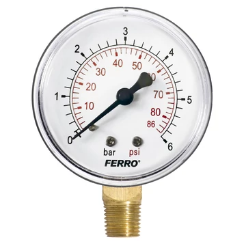Ferro M6306R nyomásmérő alsó csatlakozású 6 bar