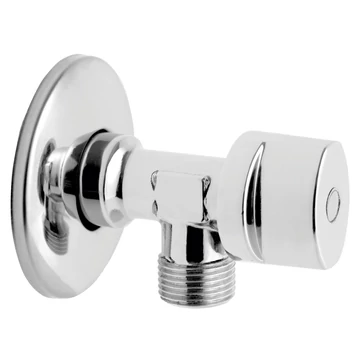 Ferro Z1212K Sarokszelep takarórozettával és fém kezelőkarral (1/2"x1/2")
