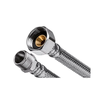 Invena acélborítású flexibilis bekötőcső vízre 3/8" x 3/8" KB (20 cm)