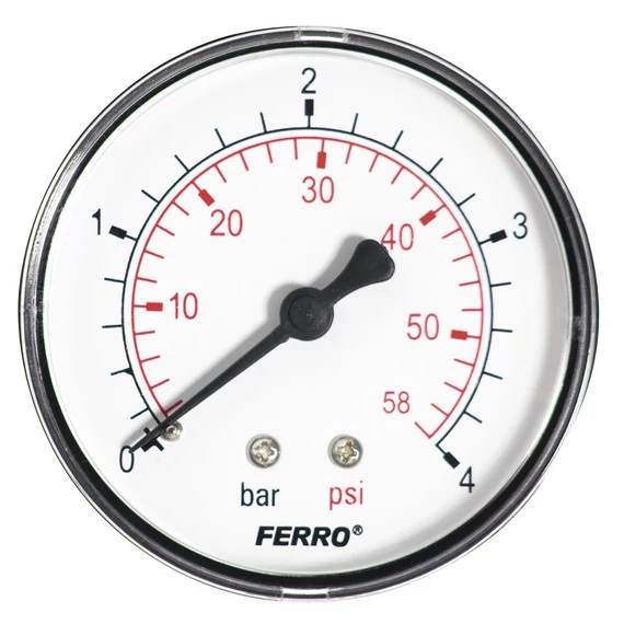 Ferro M6304A nyomásmérő hátsó csatlakozású 4 bar