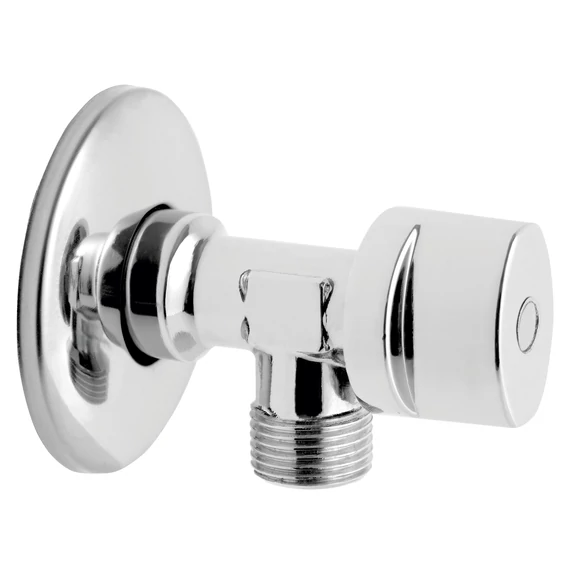 Ferro Z1212K Sarokszelep takarórozettával és fém kezelőkarral (1/2"x1/2")