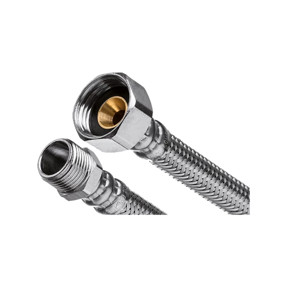 Invena acélborítású flexibilis bekötőcső vízre 3/8" x 3/8" KB (30 cm)