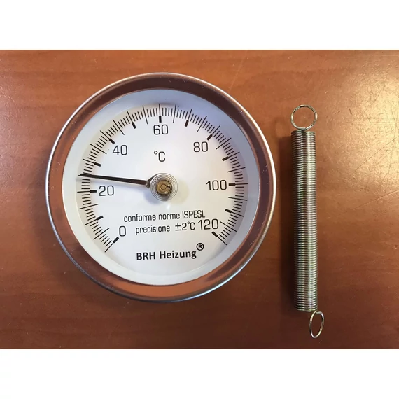 BRH Heizung (BRH-243) Hőmérő 63mm, fémházas, rugós, 0-120C